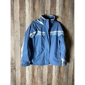 Columbia White Blue Vertex Core Interchange Full Zip Hooded Jacket
